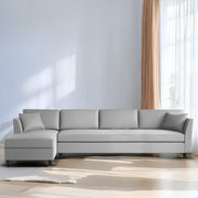 Casaliving Marvin LHS 4 Seater L Shape Sofa Set for Living Room (Black Fabric) Premium Fabric Sofa