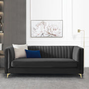 Casaliving Bion 3 Seater Sofa for Living Room (Black Fabric) Premium Fabric Sofa