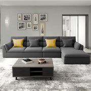 Delton RHS 6 Seater L Shape Sofa Set for Living Room (Dark Grey) Premium Fabric