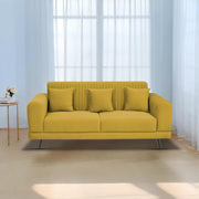 Casaliving Isabella 3 Seater Sofa Set for Living Room (Black Grey Colour Fabric) Premium Fabric Sofa