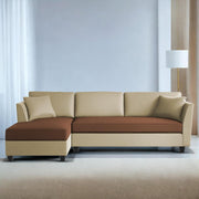 Casaliving Marvin LHS 4 Seater L Shape Sofa Set for Living Room (Black Fabric) Premium Fabric Sofa