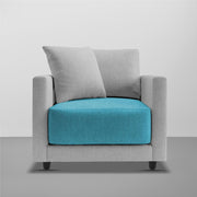 Dominic 1 Seater Sofa Set for Living Room (Black Grey Fabric) Premium Fabric Sofa