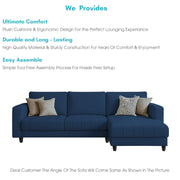 Oslo 4 Seater RHS L Shape Sofa Set for Living Room (Blue Fabric) Premium Fabric Sofa Set for Living Room
