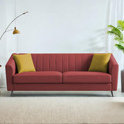 Casaliving Diego 3 Seater Sofa for Living Room (Black Grey Fabric) Premium Fabric Sofa