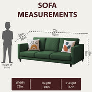 Mikasa 3 Seater Sofa Set for Living Room (Green Colour Fabric) Premium Fabric Sofa