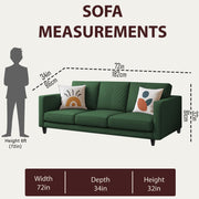 Casaliving Mikasa 3 Seater Sofa Set for Living Room (Black Colour Fabric) Premium Fabric Sofa