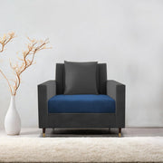 Garcia 1 Seater Sofa Set for Living Room (Blue Black - Colour) Premium Fabric Sofa Set