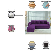 Grance LHS 4 Seater Corner Sofa Cum Bed for Living Room (Black Fabric) Premium Fabric Sofa