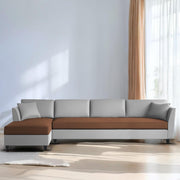 Casaliving Marvin LHS 4 Seater L Shape Sofa Set for Living Room (Black Fabric) Premium Fabric Sofa