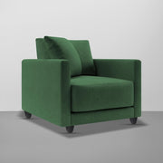 Dominic 1 Seater Sofa Set for Living Room (Black Grey Fabric) Premium Fabric Sofa