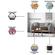 Doraldo 2 Seater Sofa Set for Living Room (Black Colour Fabric) Premium Fabric Sofa for Living Room