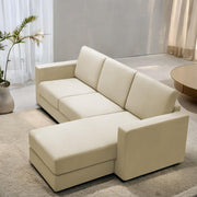 Casaliving Stoiny LHS 4 Seater L Shape Sofa Set for Living Room (Black Fabric) Premium Fabric Sofa