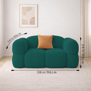 Vetras Modern Velvet Bubble Cloud Sofa, Tufted Design Upholstered 1 Seater Sofa Set for Living Room, (Black Colour) Premium Velvet Fabric Sofa