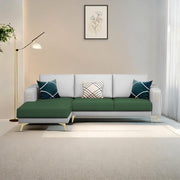 Falco LHS 4 Seater L Shape Sofa Set for Living Room (Green Grey Fabric) Premium Fabric Sofa