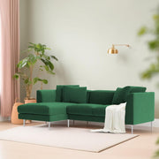 Vesco LHS 4 Seater L Shape Sofa Set for Living Room (Green) Premium Fabric Sofa