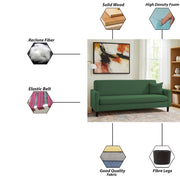 Premium Valkyrie 3 Seater Sofa Set 3 Seater Modern Sofa Set for Living Room (Green Color Fabric)