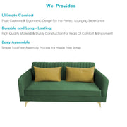 Deren 3 Seater Sofa Set for Living Room (Green Colour) Premium Fabric Sofa