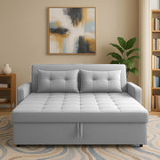 Treshta 2 Seater Pull-Out Premium Fabric Sofa Cum Bed Sofa Set for Living Room (Blue Fabric Color) Premium Fabric Sofa Set for Living Room