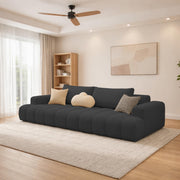 Casaliving Ajax Modern Velvet Sofa, Tufted Design Upholstered 3 Seater Sofa Set for Living Room, (Black Colour) Premium Velvet Fabric Sofa