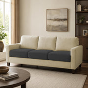 Casaliving Gladino Modern Velvet Fabric Sofa, Tufted Design Upholstered 3 Seater Sofa Set for Living Room, Premium Velvet Fabric Sofa (Black)