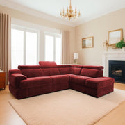 Elldona RHS 6 Seater Corner L Shape Sofa Set for Living Room (Maroon) Premium Fabric Sofa