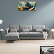 Convertible Futon RHS 4 Seater Sofa Cum Bed with Adjustable Backrest Sofa for Living Room (Blue Grey Colour) Premium Fabric Sofa