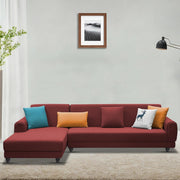 Casaliving Kaven LHS 4 Seater L Shape Sofa Set for Living Room (Black Fabric)