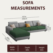 Orion LHS 6 Seater L Shape Sofa Set for Living Room (Green Grey Colour) Premium Fabric Sofa