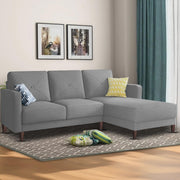 Swaloni RHS 4 Seater L Shape Sofa Set for Living Room (Grey) Premium Fabric Sofa