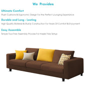 Minta 3 Seater Sofa Set for Living Room (Brown Colour Fabric) Premium Fabric Sofa