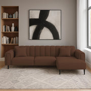 Damian RHS 4 Seater L Shape Sofa Set for Living Room (Brown Colour Fabric) Premium Fabric Sofa Set for Living Room