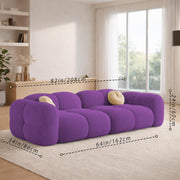 Vetras Modern Velvet Bubble Cloud Sofa, Tufted Design Upholstered 3+2 Seater Sofa Set for Living Room, (Brown Colour) Premium Velvet Fabric Sofa