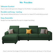 Orion LHS 6 Seater L Shape Sofa Set for Living Room (Green Colour) Premium Fabric Sofa