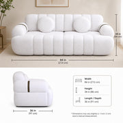 Casaliving Trex 3 Seater Sofa Set for Living Room, 3 Seater (Black) Colour Premium Velvet Fabric Sofa