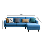 Aria RHS 4 Seater L Shape Sofa Set for Living Room (Turquise) Premium Fabric Sofa Set