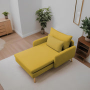 Vive 1 Seater Lounge Sofa for Living Room (Yellow Colour) Premium Fabric Sofa