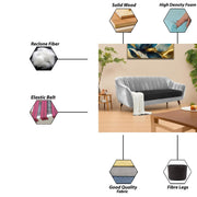 Casaliving Anyse 2 Seater Sofa Set for Living Room (Grey Colour Fabric) Premium Fabric Sofa