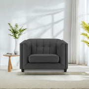 Sinclair 1 Seater Sofa Set for Living Room (Blue Colour) Premium Fabric Sofa