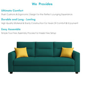 Evona 3 Seater Sofa Set for Living Room (Pine Colour Fabric) Premium Fabric Sofa