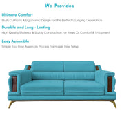 Falconar 3 Seater Sofa Set for Living Room (Turquise Fabric) Premium Fabric Sofa