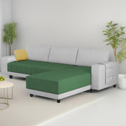 Linus RHS 4 Seater L Shape Sofa Set for Living Room (Green Grey Fabric) Premium Fabric Sofa