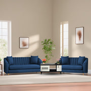 Casaliving Doraldo 3 + 2 Seater Sofa Set for Living Room (Blue Colour Fabric) Premium Fabric Sofa Set for Living Room