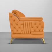 Falconar 3 Seater Sofa Set for Living Room (Orange Fabric) Premium Fabric Sofa
