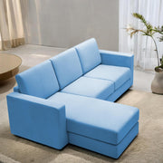 Casaliving Stoiny LHS 4 Seater L Shape Sofa Set for Living Room (Black Fabric) Premium Fabric Sofa