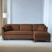 Casaliving Marvin LHS 4 Seater L Shape Sofa Set for Living Room (Black Fabric) Premium Fabric Sofa