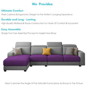 Orion LHS 6 Seater L Shape Sofa Set for Living Room (Purple Grey Colour) Premium Fabric Sofa