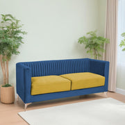 Ember 3 Seater Sofa Set for Living Room (Blue Yellow Colour) Premium Fabric Sofa