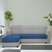Fracher LHS 4 Seater L Shape Sofa Set for Living Room (Blue Grey Fabric) Premium Fabric Sofa