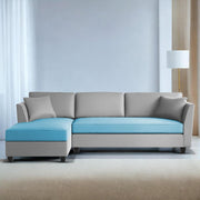 Casaliving Marvin LHS 4 Seater L Shape Sofa Set for Living Room (Black Fabric) Premium Fabric Sofa