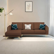Falco LHS 4 Seater L Shape Sofa Set for Living Room (Brown Fabric) Premium Fabric Sofa